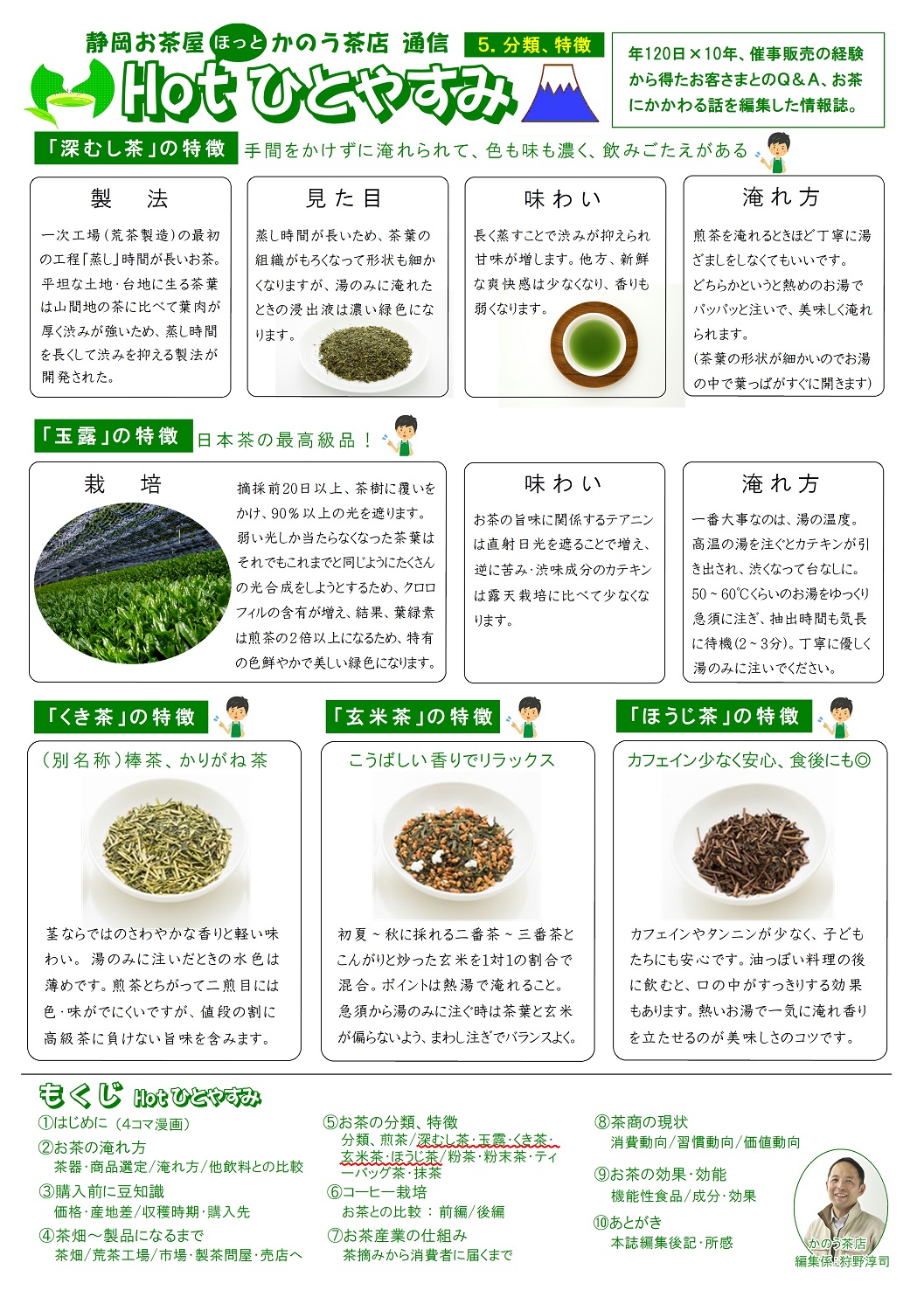 (5)分類･特徴(深むし茶など)
